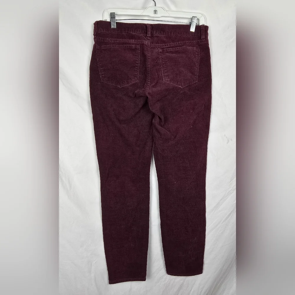 J. Crew Stretch Maroon Corduroy Classic Y2K Streetwear Ankle Slim Pants sz 28
